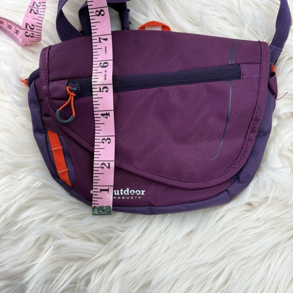 Outdoor Products Crossbody or bum bag rich purple color with grid‎ pattern